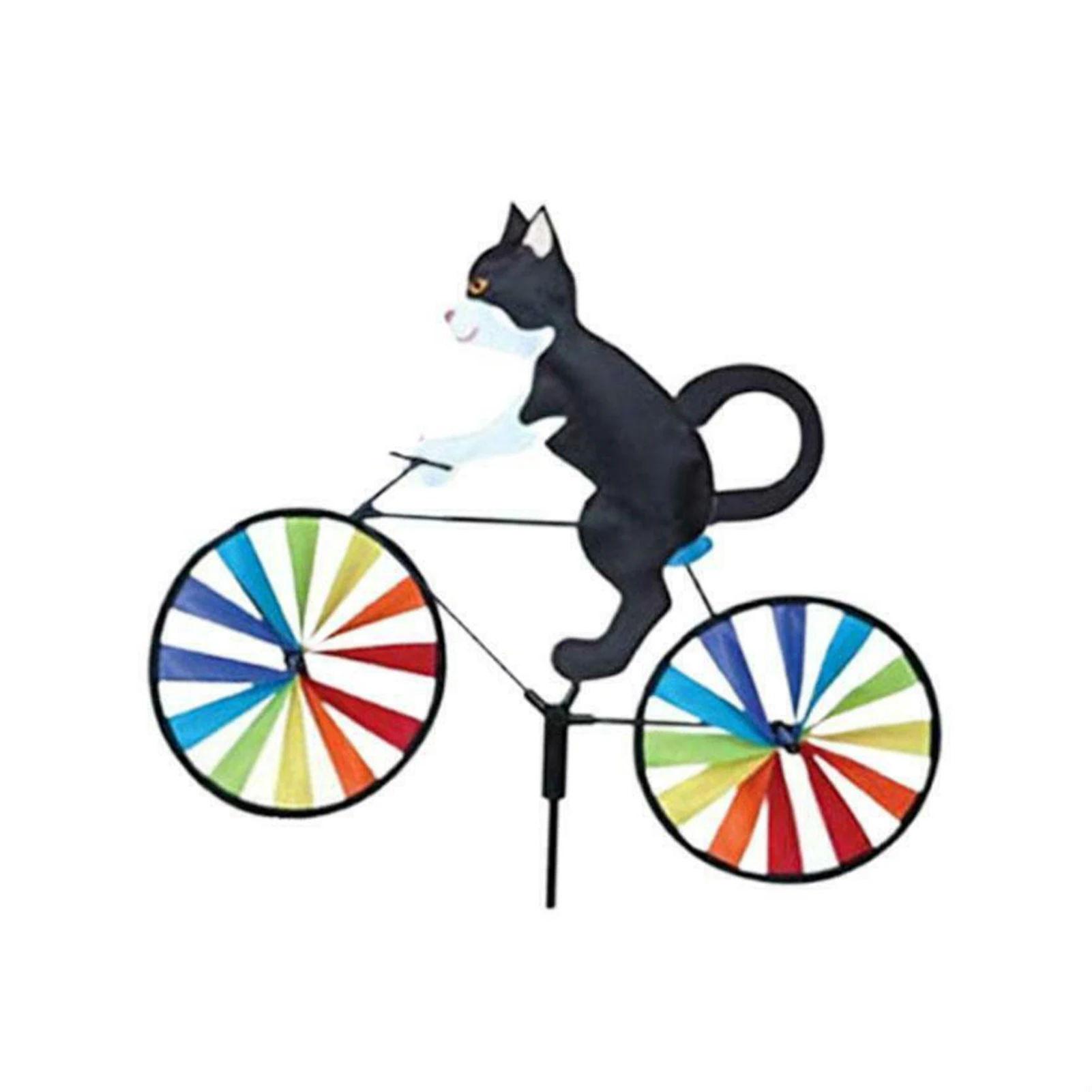 Yard Decor Ornament DIY Whirligig Gift Animal On Bike Lawn Outdoor Plastic 3D Garden Windmill Landscaping Toy Wind Spinner