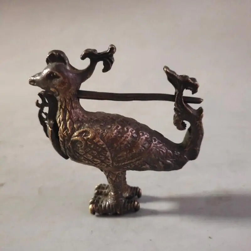 

Изысканный старый китайский медный замок для курицы