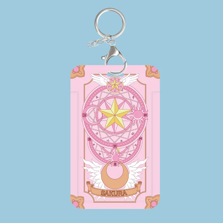 Anime Sakura Card Captor Card Case Keychain Keyring Lanyard Lady Cute Fun ID Card Pass Badge Phone Holder Cosplay Props Gift