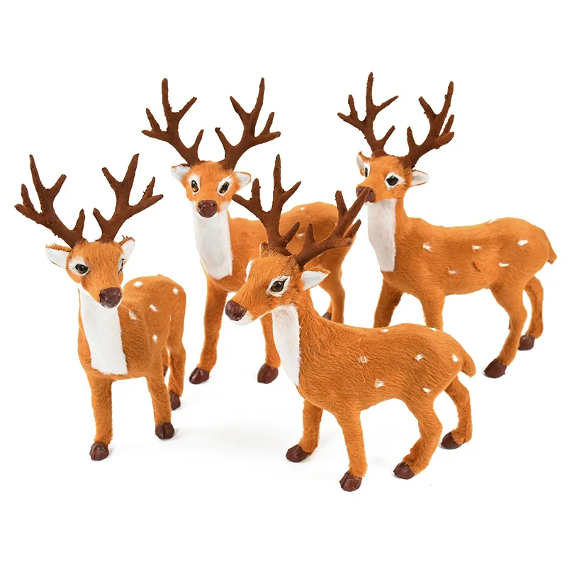 

Christmas Simulation Sika Deer Desktop Ornament Cartoon Animal Figurine Kid Toy Gift Garden Party Home Table Decoration Supplies