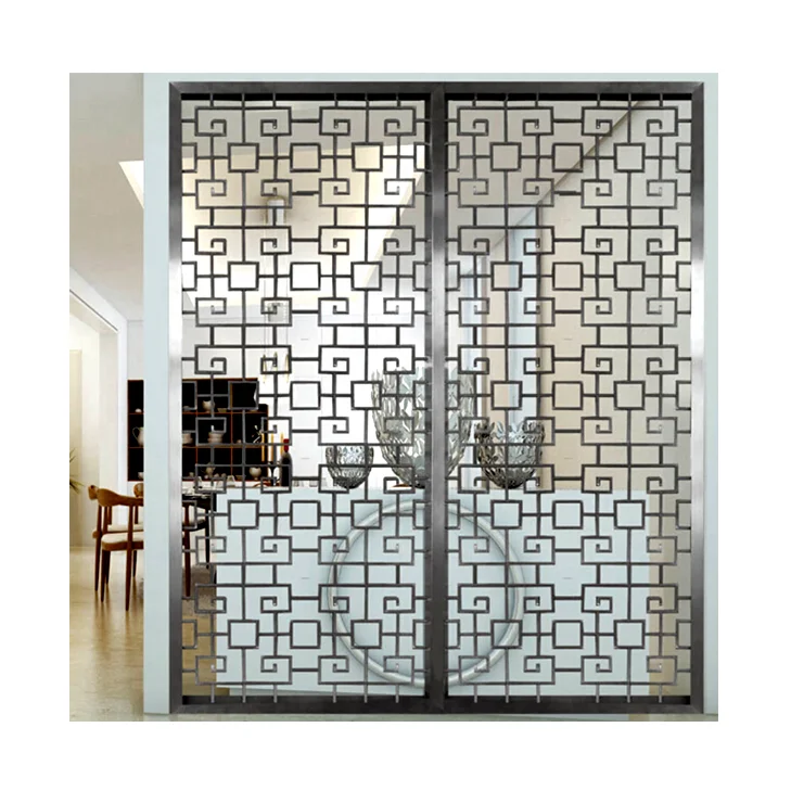 

SUS 304 201Stainless steel Laser Cut Metal Room Decorative Metal Screen Room Divider For Hall Movable Dividers For Rooms
