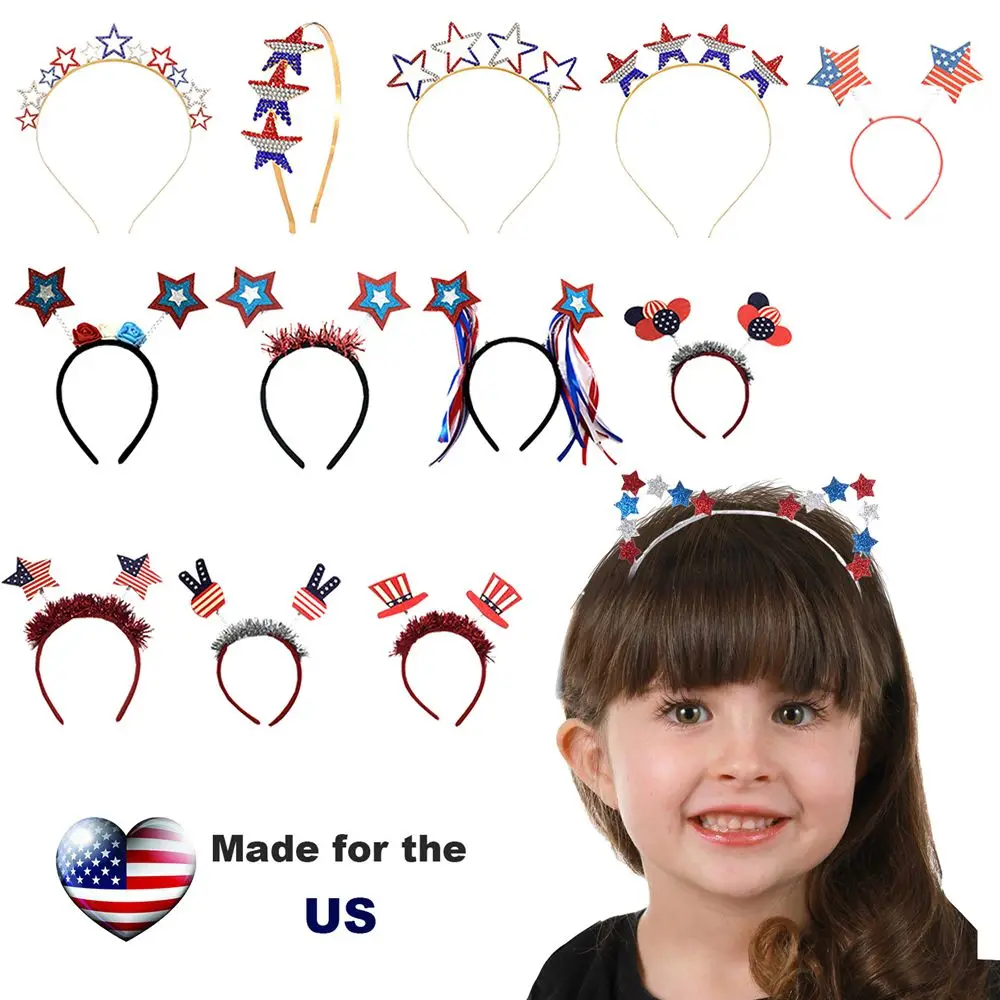 

USA Photo Props Supplies Independence Day Fancy Dress Accessories Headband Party Props US Stars & Stripes National Day