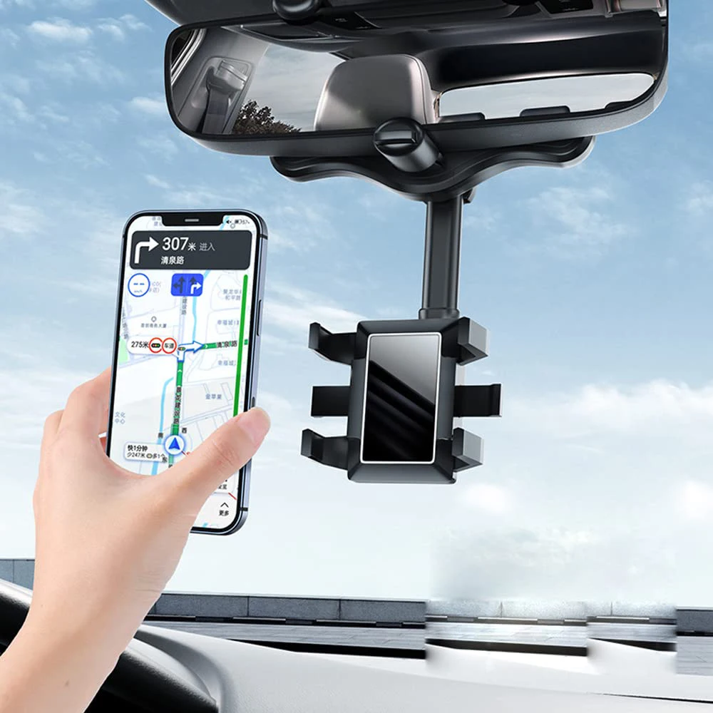 

Universal Clip Rotatable and Retractable Car Phone Holder Rearview Mirror Driving Recorder Bracket DVR/GPS Mobile Phone Support