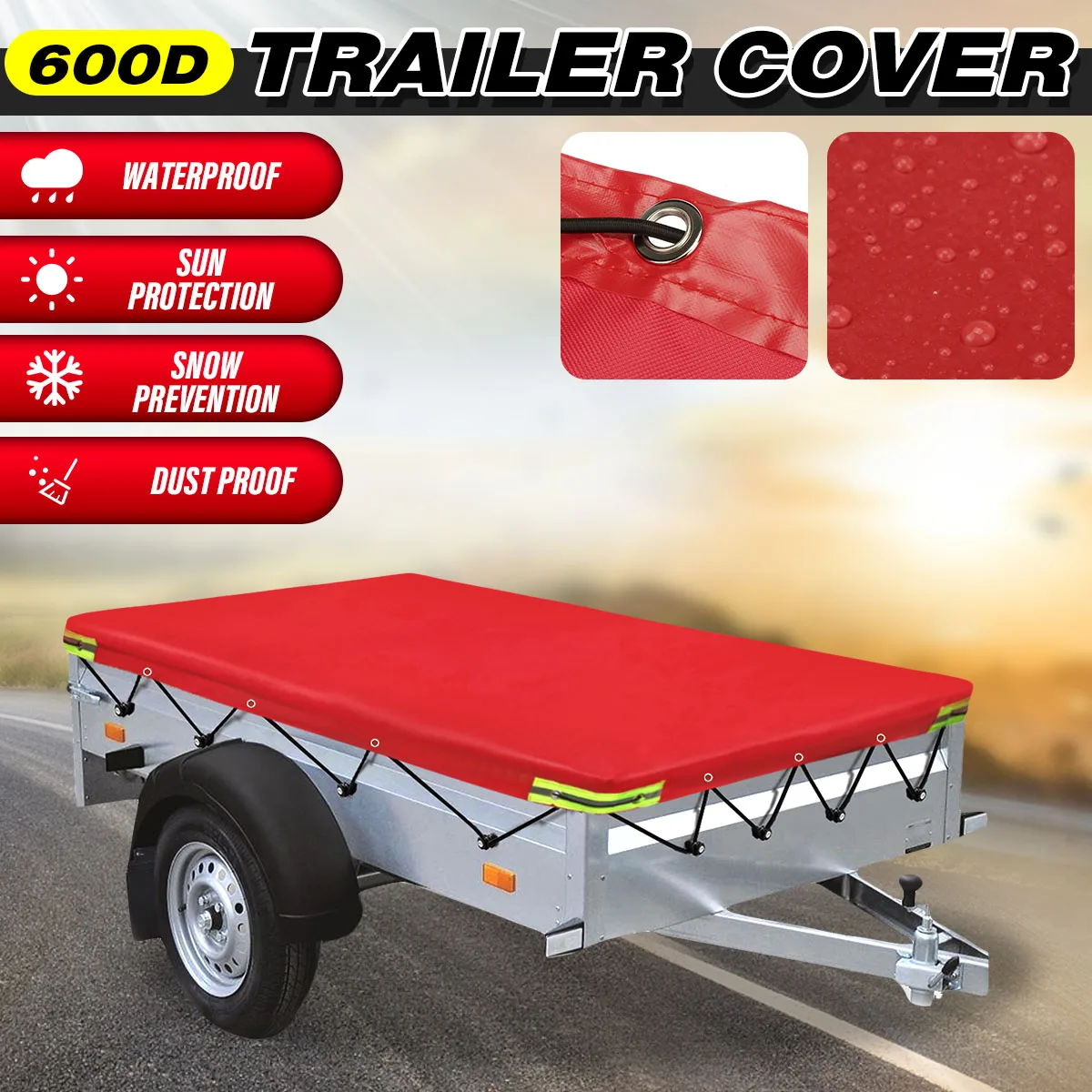 

600D Waterproof Trailer Shelter Cover Roof Canopy Dust-proof UV-resistant For Motorhome Camper Van Trailer Roof Tent Cover