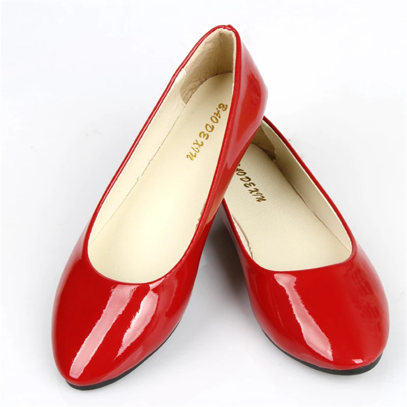 

2023 Leather Flat Shoes Pointed Toe Woman Loafers Spring Autumn Casual Shoes Women Flats Candy Color Sweet Flats Plus Size 35-42