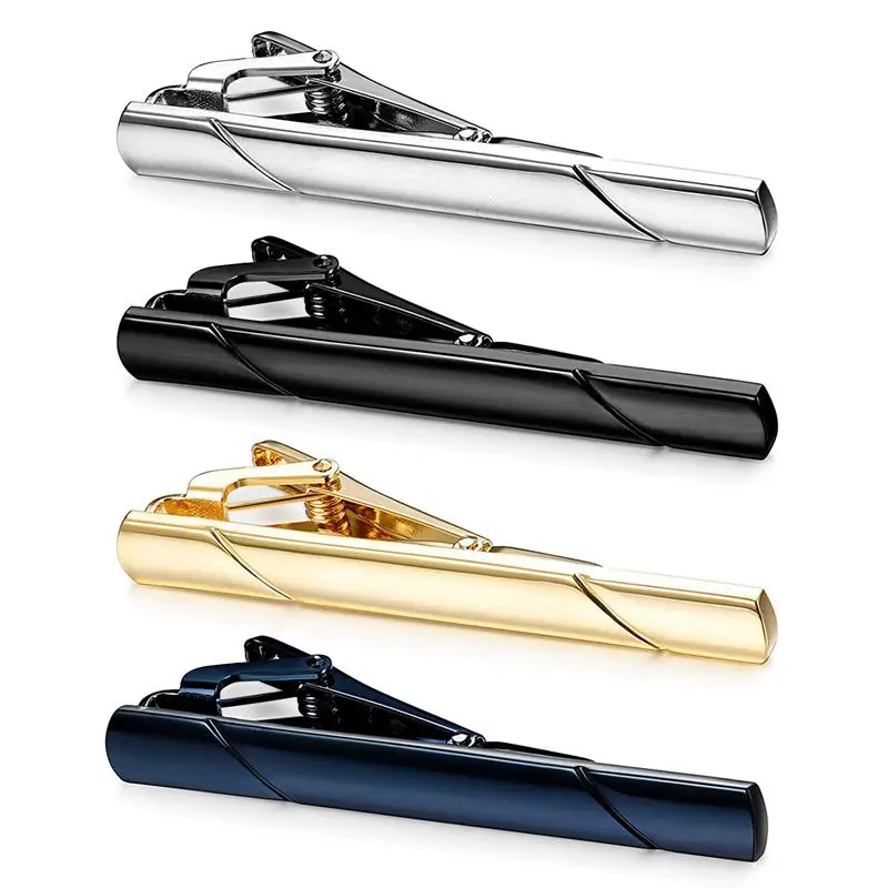 

4Pcs Tie Clips For Men Tie Bar Clip Set For Regular Ties Necktie Wedding Business Clips