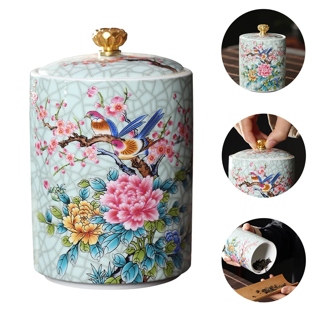 

550 Ml Ceramic Storage Jar Glass Savings Jar Coffee Canister Bulk Jars Enamel Tea Caddy Gift Tea Canister Lid