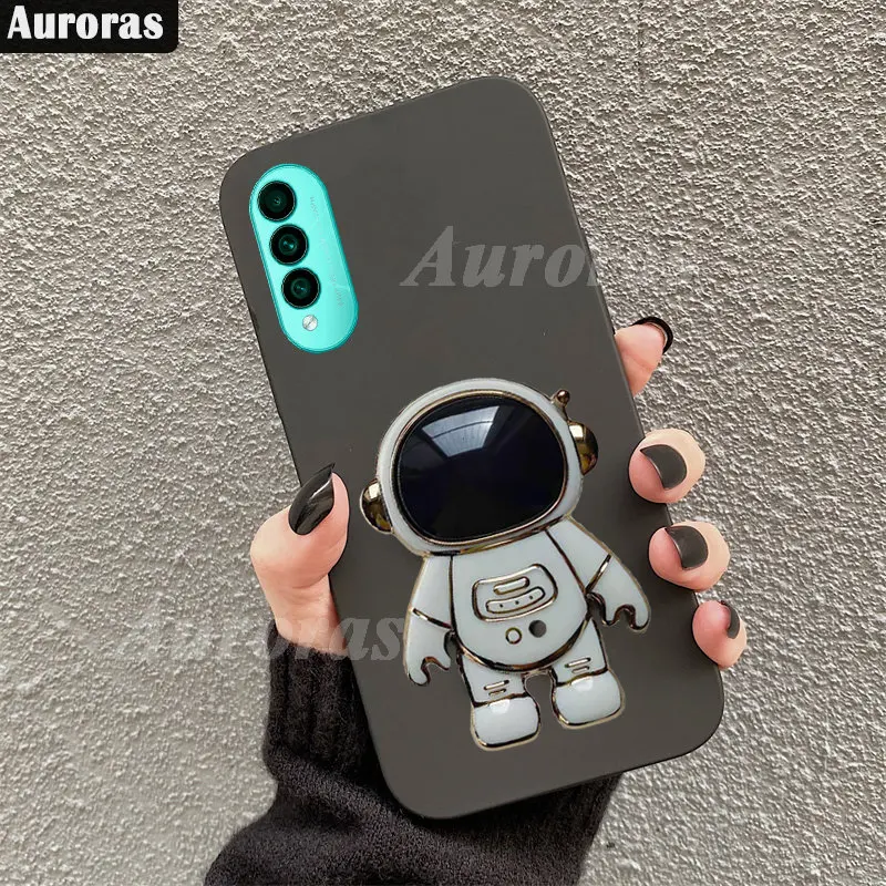 Однотонный Тонкий матовый чехол Auroras для Wiko T50 с держателем в виде астронавта