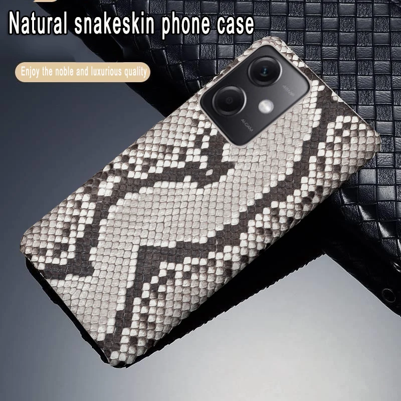 

Leather Phone Case For Xiaomi Redmi Note 12 11 10 9 8 7 Pro 11s 11T 10s 10T 9T 8T Lite case Python Skin Leather Back Cover