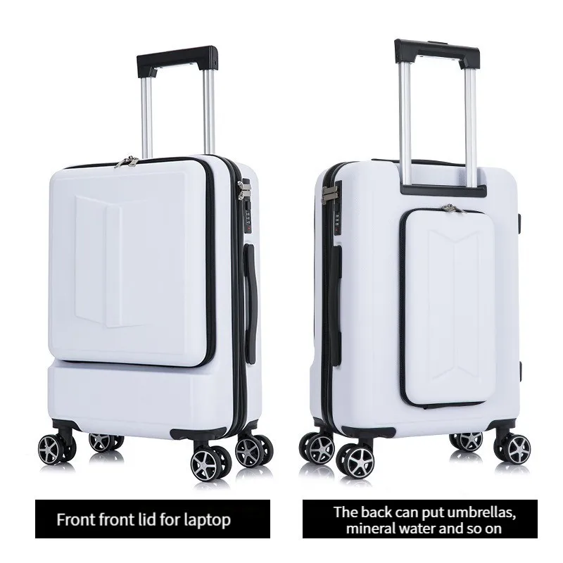 MiFuny Rolling Luggage Carry on Luggage with Wheels Double Opening Front Rear Trolley Business Travel Password Boarding Suitcase