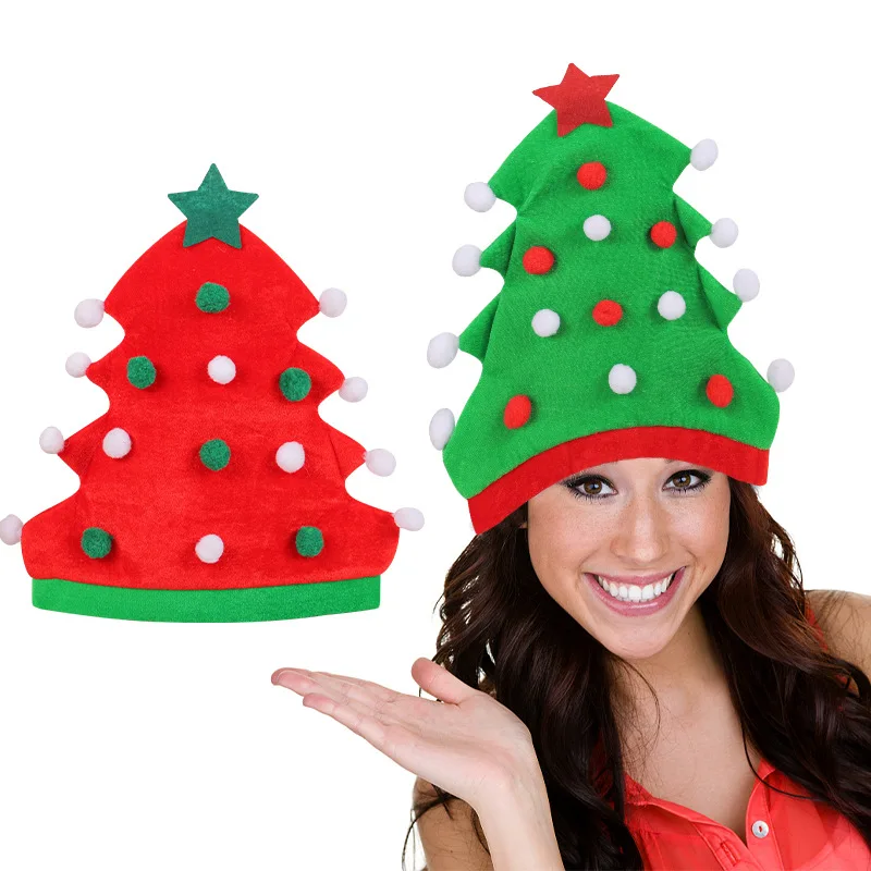 Аксессуары для рождественской елки, красно-зеленые шапки, Рождественское украшение, рождественские подарки на новый год, домашние рождественские декоративные реквизиты