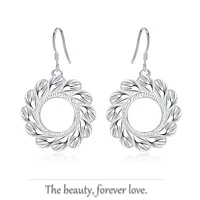 sunflower shape elegant earrings 925 sterling silver jewelry women lady girls party birthday wedding gift decoration