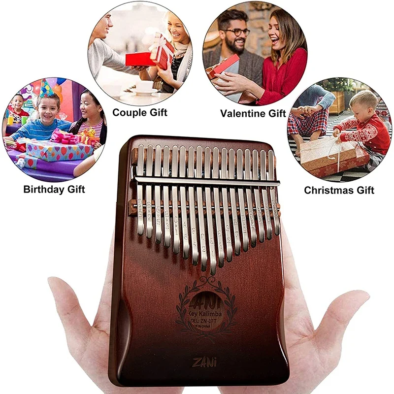 Калимба Zani с 17 клавишами молотком для настройки чистящая ткань пианино пальцев