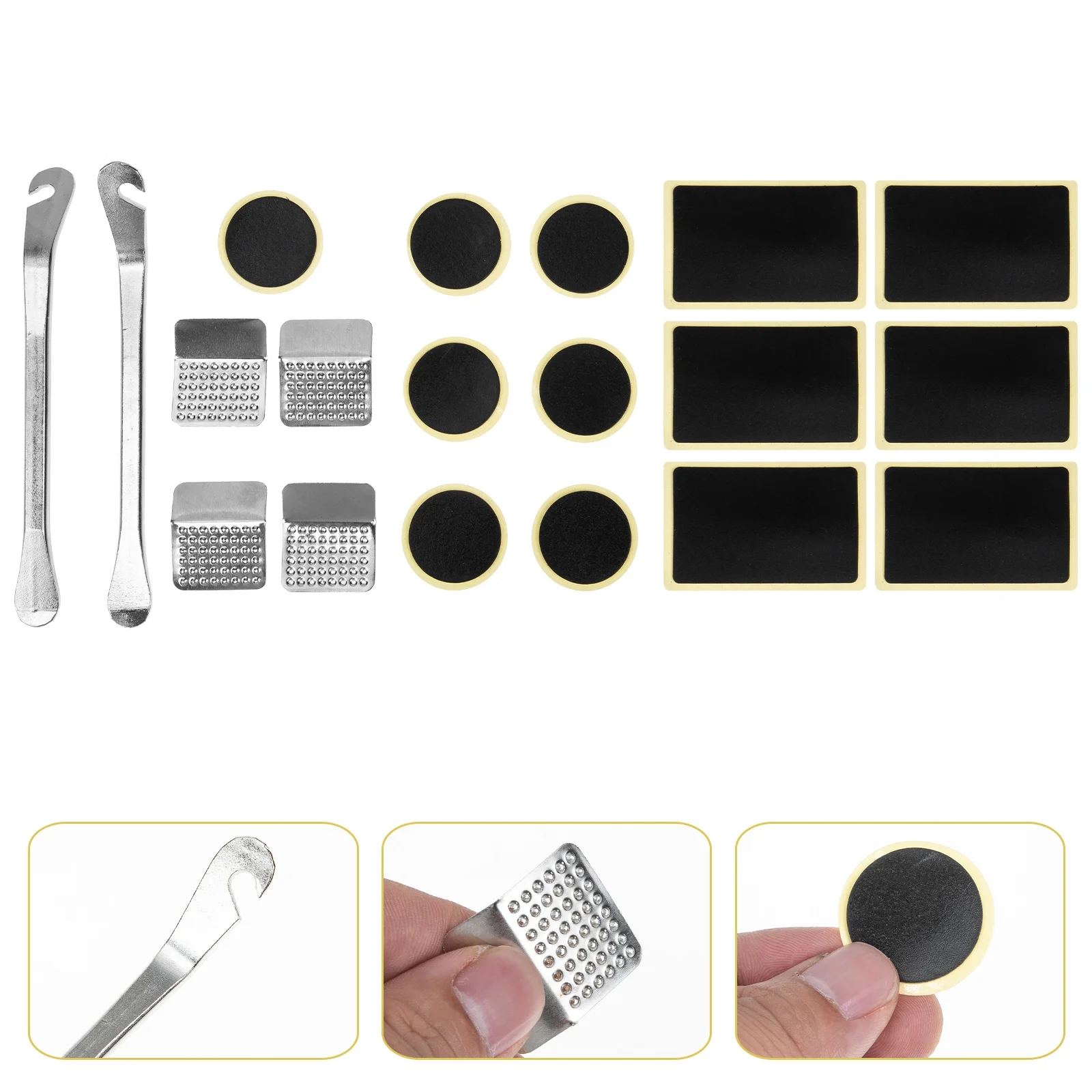 

Repair Tire Bike Patch Kitbicyclestool Glueless Kit Patch Puncture Pump Hand Road Rasp Metal Tool Mini Pump Air Set Free Bike