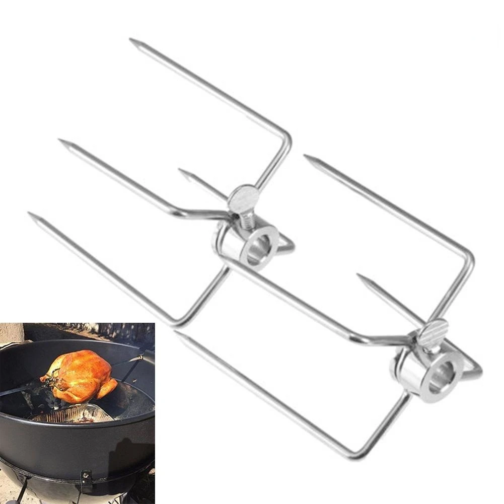 

Stainless Steel Multi-function Electroplating Fork Grill Picnic Charcoal Barbecue Fork Four-claw Outdoor Barbecue Accessories