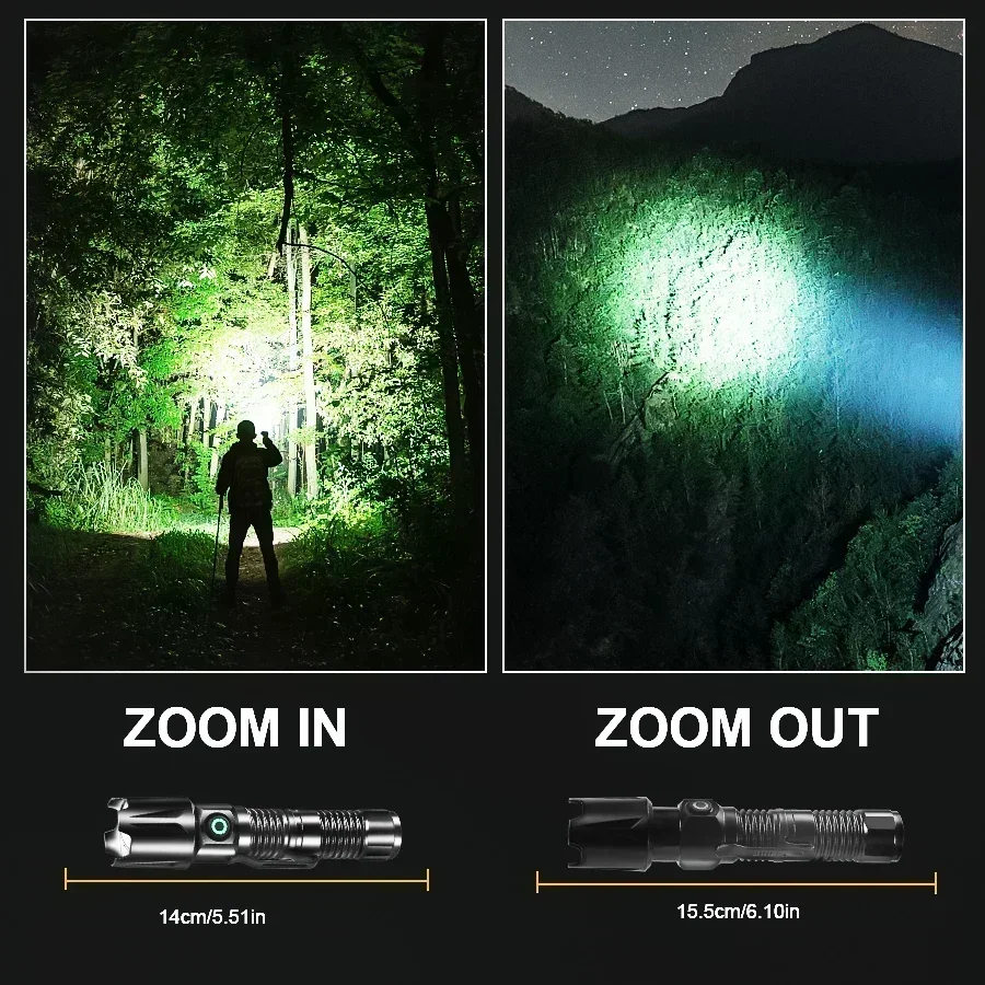 XIWANGFIRE ультра яркий светодиодный мини-фонарик USB перезаряжаемый с дисплеем уровня