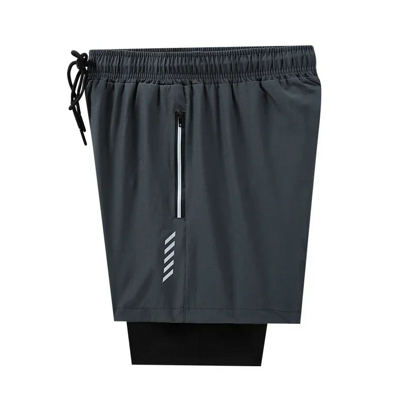 Мужские штаны для плавания 2 в 1 тренировочные марафона бега с карманами на молнии