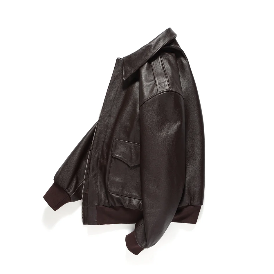 Темно-коричневая зимняя мужская куртка A2 в Военном Стиле европейский размер