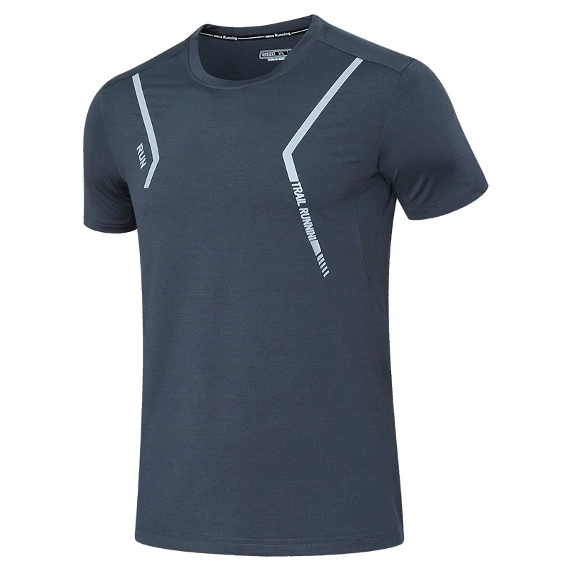 Fitness Gym T Shirts Men Running Sportswear Tee Quick Dry Short Sleeve Breathable Training Workout Outdoor Jogging Tee M-4XL
