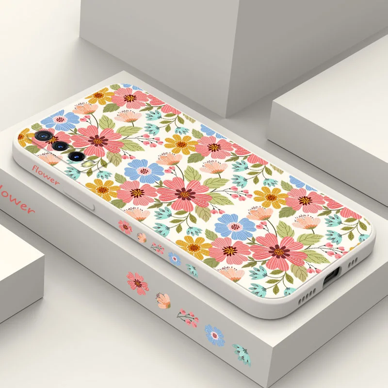 

Flower Season Phone Case For VIVO Y20 Y20i Y20S Y12S Y30 Y33S Y12 Y15 Y17 Y19 Y21 S1 Pro Y91 Y93 Y95 Silicone Cover
