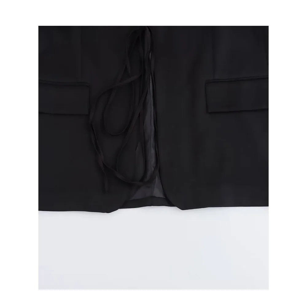 Женское универсальное Свободное пальто с V-образным вырезом и бантом весна-лето