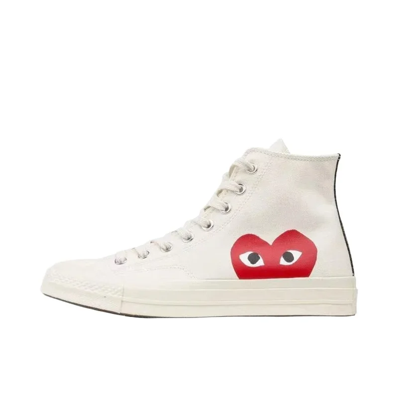 Фото Converse 1970-х годов Chuck Taylor All Star Hi X CDG Мужская и женская обувь для скейтбординга Высокие уличные кроссовки №1