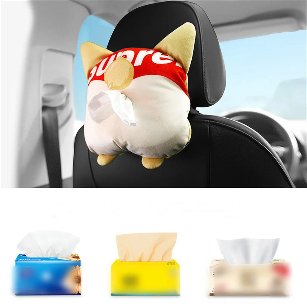 

Ask the Boy Ke Ji Cartoon Car Tissue Cover Car Armrest Box Chair Back Tissue Drawer Car Tissue Box Helicopter Hub Sticker Led