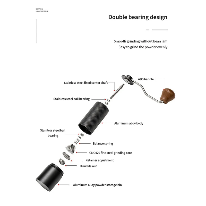Ручная кофемолка регулируемый стальной инструмент для кухни 5 звезд