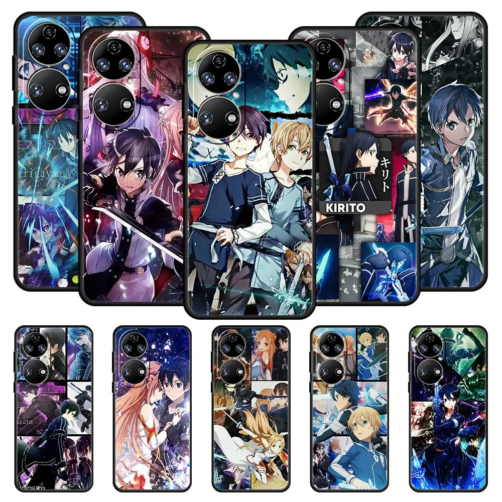 

Sword Art Online Anime Phone Case For Huawei P50 P30 Pro P20 P40 Lite E P Smart Z 2021 Y6 Y7 Y9 2019 Y6p Y9s Y7a Silicone Cover