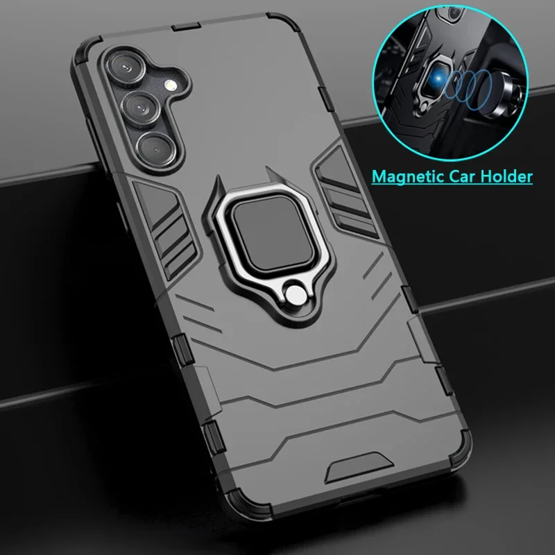 Для Samsung Galaxy M55 5G Чехол с металлическим кольцом Автомобильный держатель для