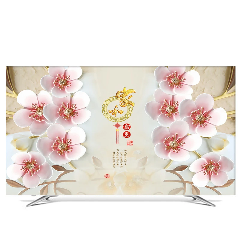 

На заказ 32 " - 85" дюймов декоративная крышка капота для экрана LCD TV PC цветочный лист Бабочка кран Фиолетовый Зеленый Фиолетовый Синий