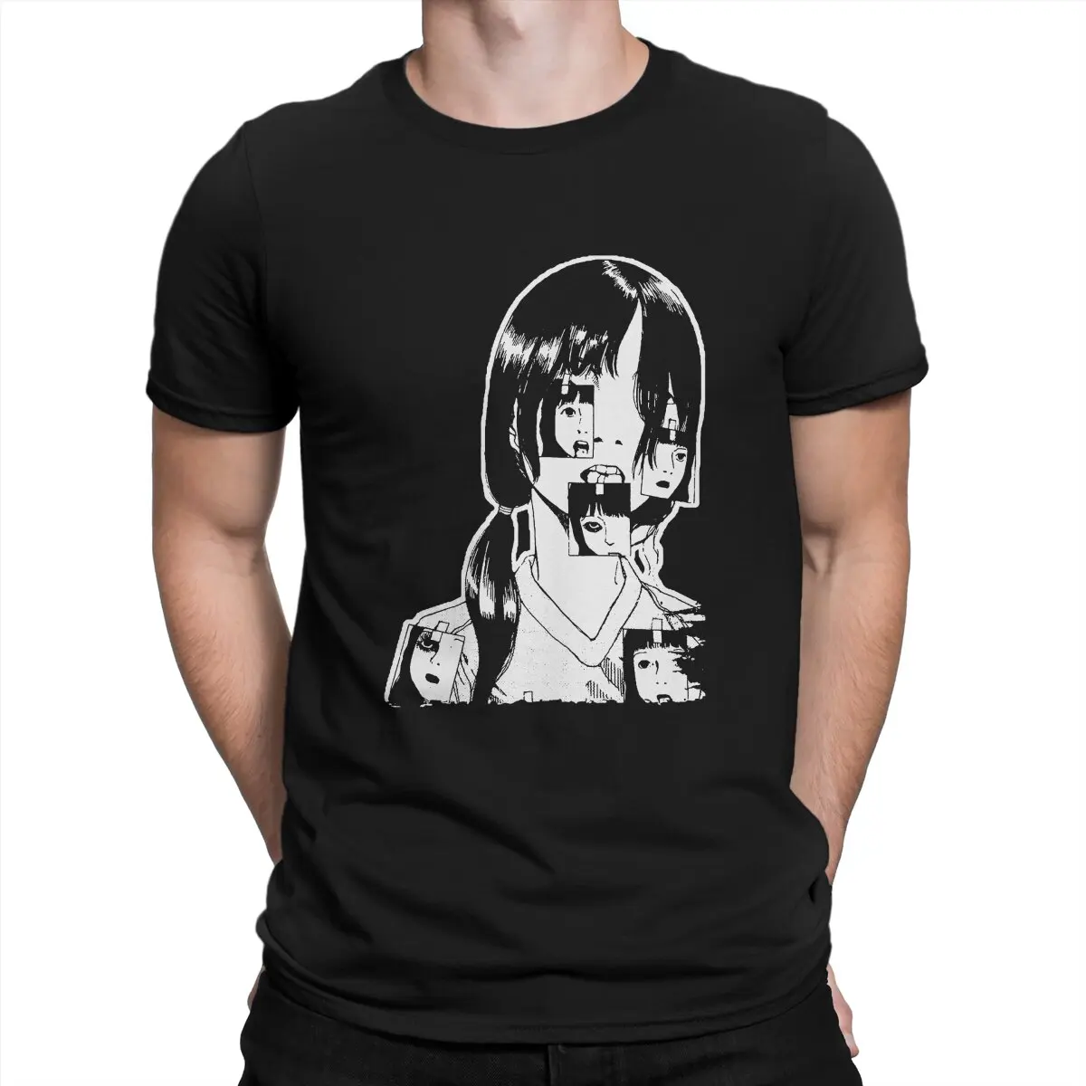 

Shintaro Kago Men's T Shirt Junji Vintage Tee Shirt Short Sleeve Crew Neck T-Shirts Pure Cotton Printed Clothing
