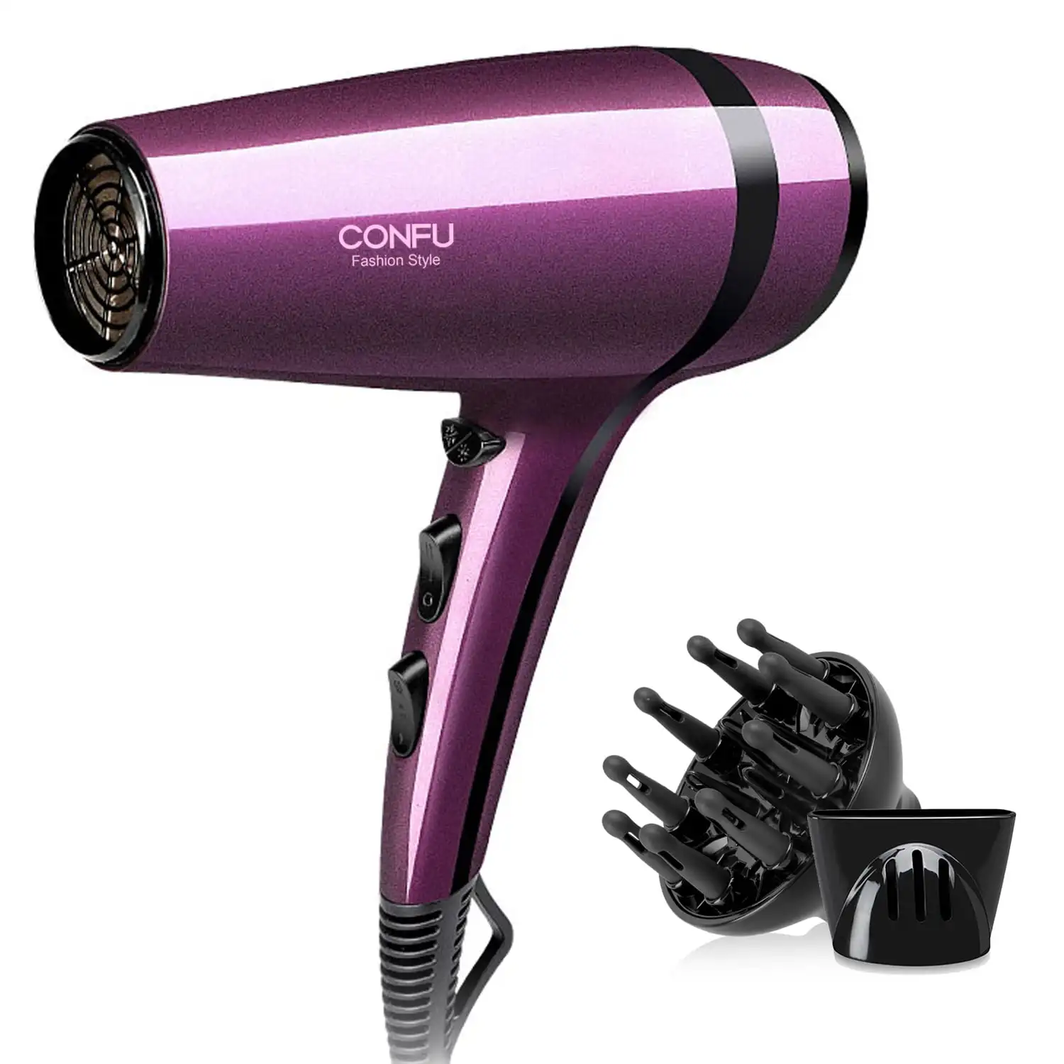 

1875W Professional Powerful Hair Dryer with Diffuser & Nozzles