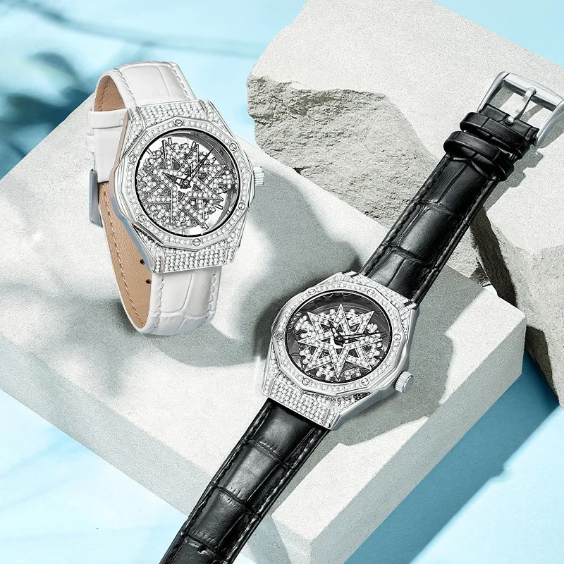 Женские наручные часы с кожаным ремешком водонепроницаемые кварцевые со