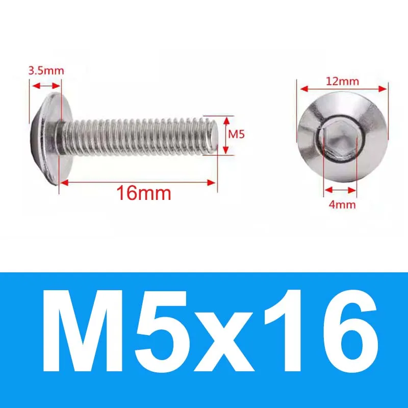 

10 шт., большие винты с шестигранной головкой из нержавеющей стали, болты M6 M5 для автомобиля, мотоцикла, мопеда, скутера, хвостовые пластины