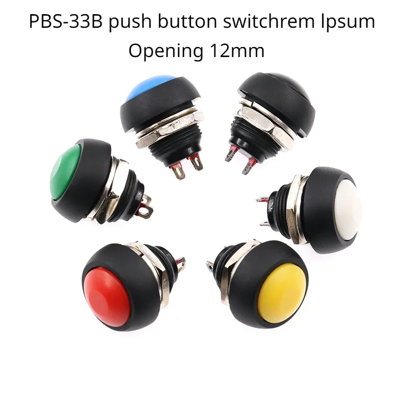 5 шт. 2-контактный мини-переключатель 12 мм 1A водонепроницаемый переключатель pbs33b В