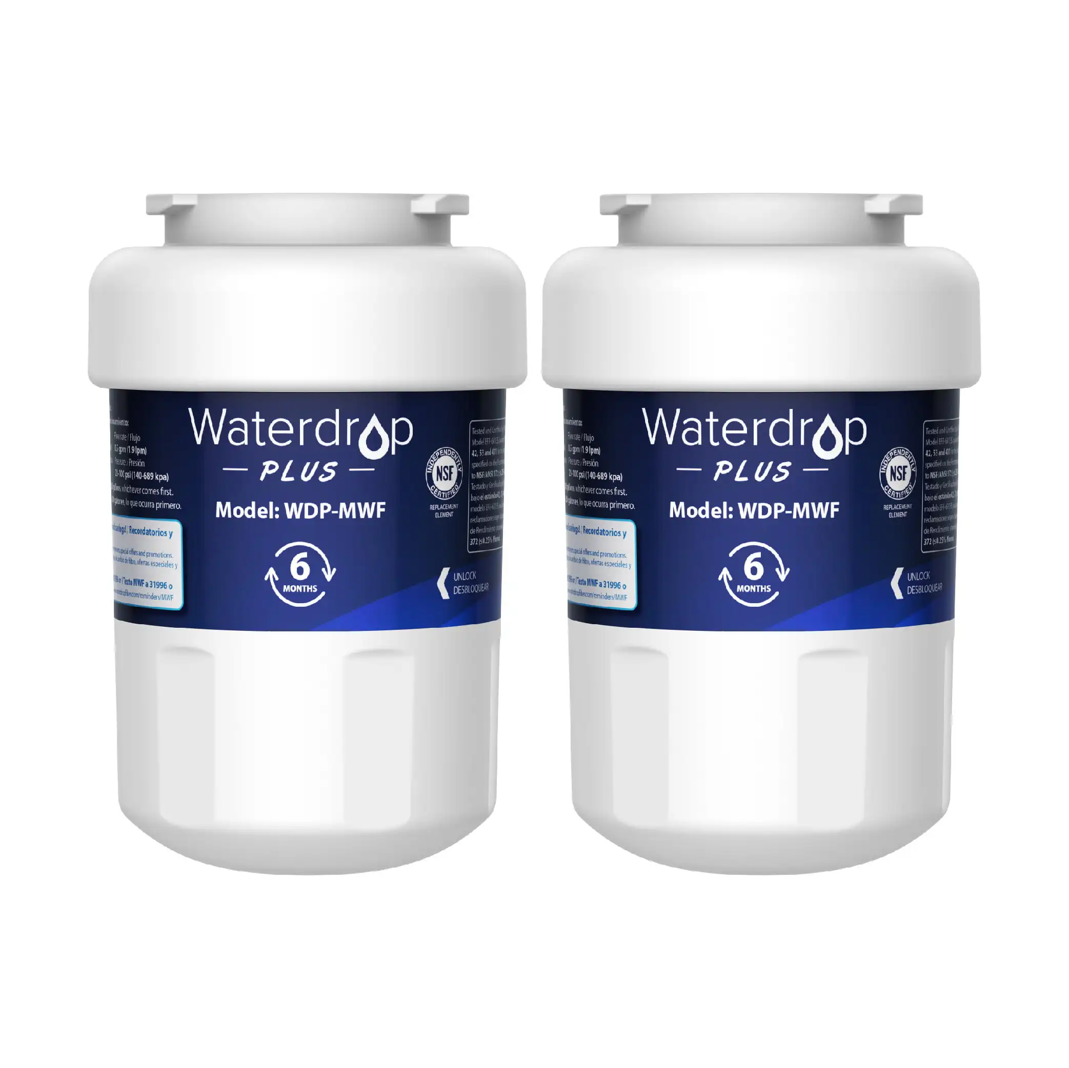 

NSF 401&53&42 Certified MWF Refrigerator Water Filter, Replacement for GE® SmartWater MWF, MWFINT, MWFP, MWFA, GWF, HDX FMG-1,