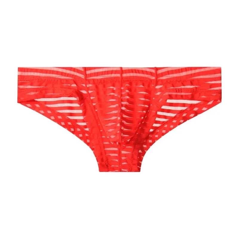 Новые мужские полосатые сетчатые сексуальные прозрачные трусы ультратонкие