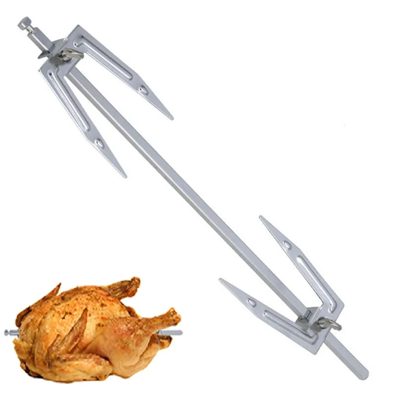 Stainless Steel Air Fryer Fork Rotating Chicken Fork Air Fryer Oven Fork Grill Barbecue Rotisserie Chicken Meat Roasting Fork