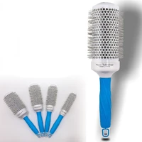 1 pcs cylinder curly hair professional styling blue aluminum tube comb massage comb brush for hair hairdresser hairdressing tool