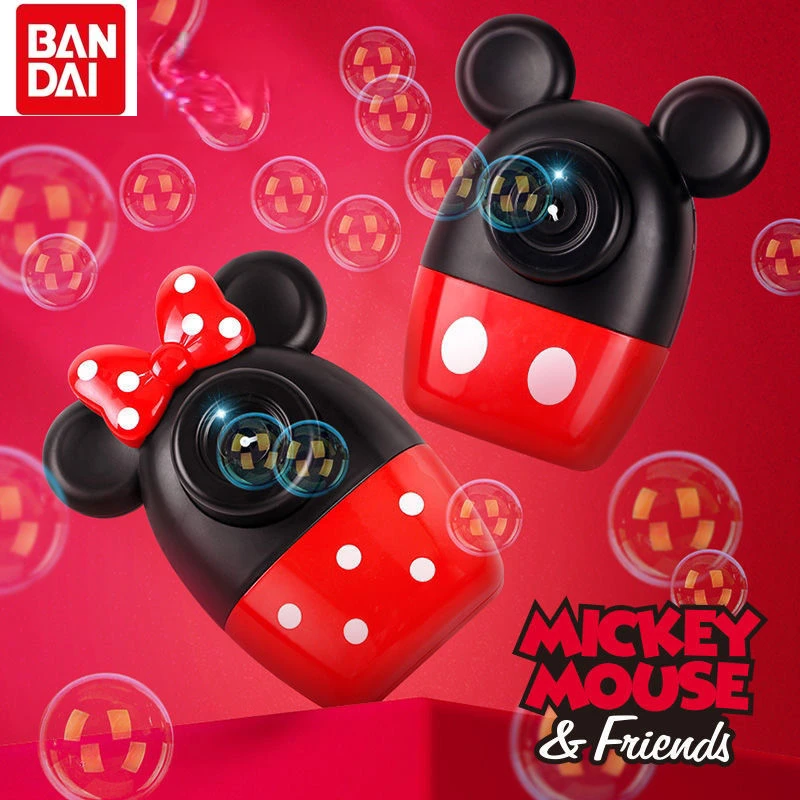 

Bandai Disney Mickey Girl Toy Electric Bubble Machine Waterproof Cute Blowing Bubble Toys Children's Handheld Electric Toys