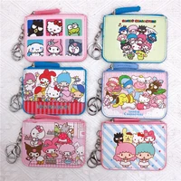 sanrio coin purse hello kittys kuromi anime my melody littletwinstars pendant keychain student card storage bag wallet toy girls