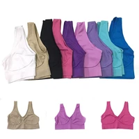 women fashion solid color full cup large size seamless breathable bra bottoming fitness shirt without steel ring sport underwear