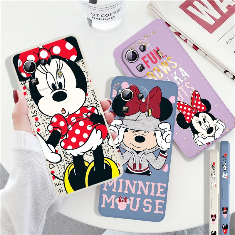 

Disney Minnie Cool Art Phone Case For Xiaomi Mi Poco X4 M4 F4 GT 12 11 11i 11T 10T 9 SE Ultra Lite Pro Liquid Left Rope