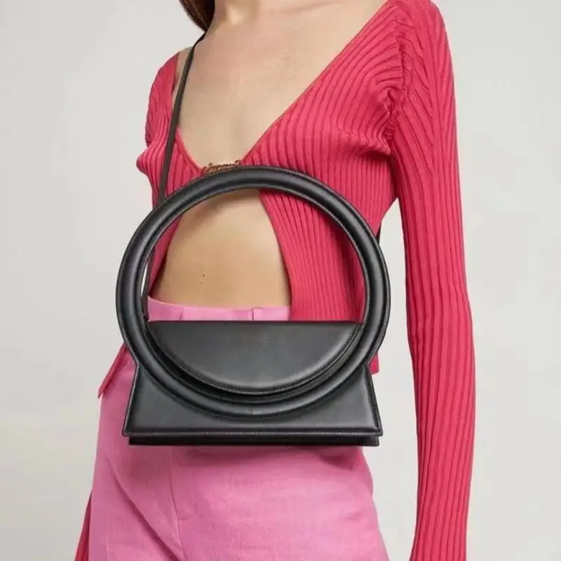 

Women Round Handbag New Brand Design 2022 Trend Tote Bag Females Trendy Candy Color Flap Crossbody Bag for Ladies Shoulder Bags
