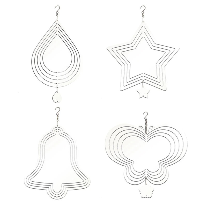 

4Pcs 3D Wind Spinners Multi-Hanging Wind Spinners 8 Inch Wind Spinners For Outdoor Garden Decoration