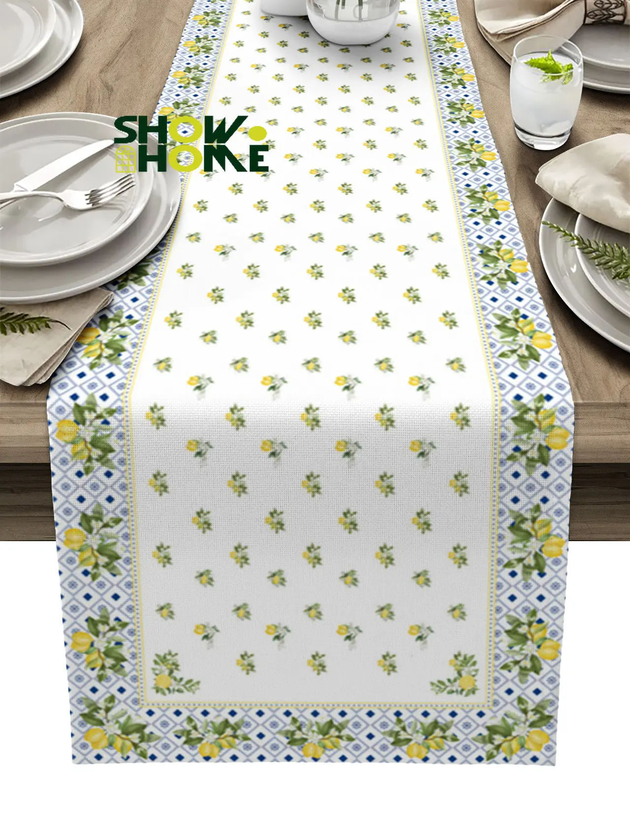 

Летний лимон Ретро плитка узор настольная дорожка Роскошный домашний обеденный стол журнальный столик праздничный свадебный Декор вечерн...