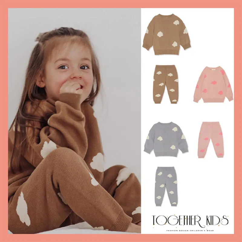 KS-suéter de punto para niños y niñas, conjunto de otoño e invierno para el hogar, 2022