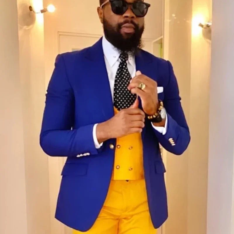 Формальные мужские костюмы приталенный крой для свадьбы 3-х предметный смокинг