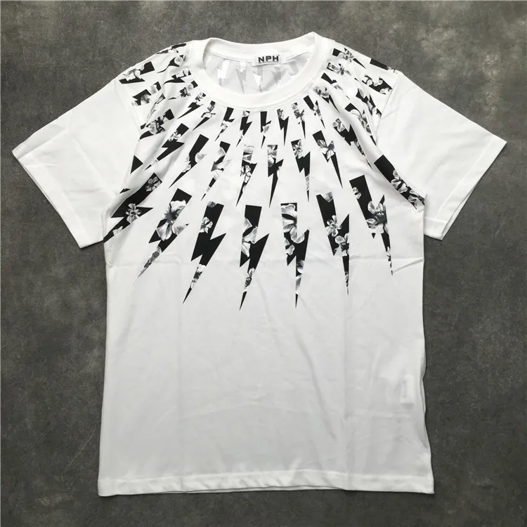 

New luxury Men Novelty High Neil thunderbolt T Shirts T-Shirt Hip Hop Skateboard Parkour Street Cotton T-Shirts Tee Top C53